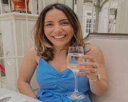 Lia Hatzakis consuming alcohol